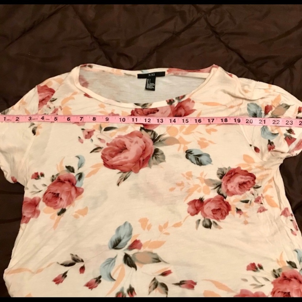 Forever 21 pink floral crop top - Picture 4 of 8